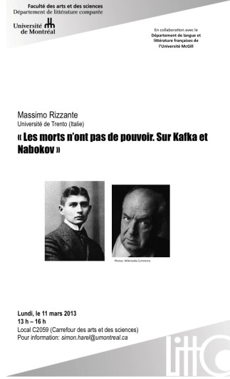 Les morts n'ont pas de pouvoir.  Sur Kafka et Nabokov