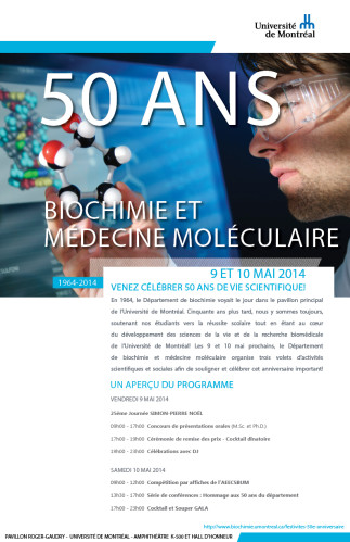 Activités du 50e anniversaire du Département de biochimie et de médecine moléculaire