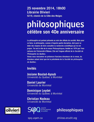 40e anniversaire de la revue Philosophiques