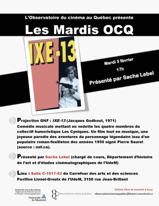 Projection ONF : « IXE-13 »  (Jacques Godbout, 1971)