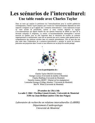 Les scénarios de l’interculturel : une table ronde avec Charles Taylor