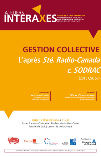 Gestion collective : L’après Société Radio-Canada c. SODRAC (2015 CSC 57)