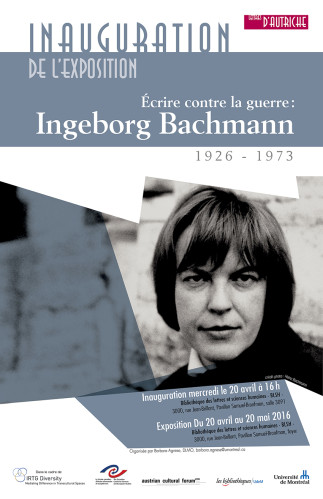 Exposition « Écrire contre la guerre. Ingeborg Bachmann 1926-1973»