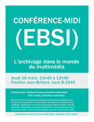 EBSI - Conférence midi : L'archivage dans le monde du multimédia