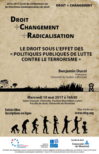 Droit + Changement + Radicalisation : Le droit sous l’effet des « politiques publiques de lutte contre le terrorisme »