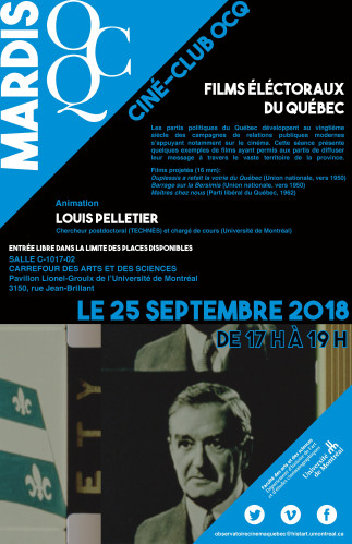 Mardi OCQ : Ciné-Club avec Louis Pelletier