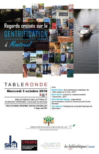 Table ronde - « Regards croisés sur la gentrification à Montréal »