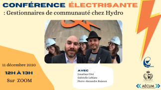 Conférence électrisante : gestionnaires de communauté chez Hydro