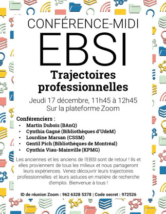 Conférence-midi à l'EBSI- Trajectoires professionnelles