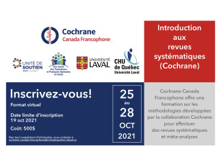 Formation Introduction aux revues systématiques (Cochrane)