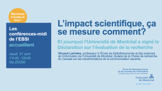 Conférences-midi à l'EBSI-L'impact scientifique, ça se mesure comment ?