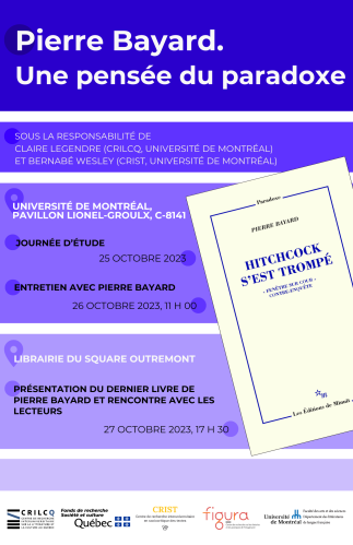 Journée d'étude « Pierre Bayard. Une pensée du paradoxe »