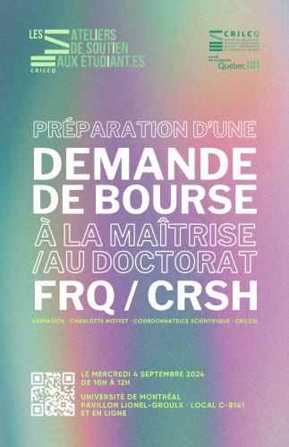 Atelier de soutien « Préparation d'une demande de bourse à la maîtrise et au doctorat - FRQ et CRSH »