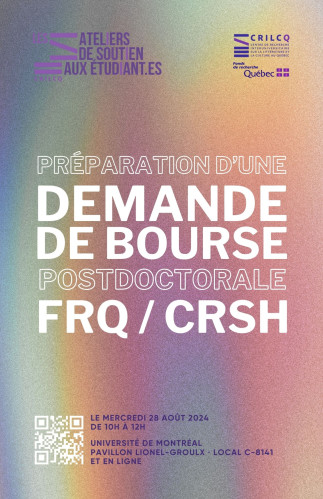 Atelier de soutien « Préparation d'une demande de bourse postdoctorale - FRQ et CRSH »