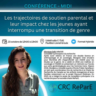 CONFÉRENCE-MIDI : Les trajectoires de soutien parental et leur impact chez les jeunes ayant interrompu une transition de genre