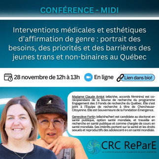 Interventions médicales et esthétiques d’affirmation de genre : portrait des besoins, des priorités et des barrières des jeunes trans et non-binaires