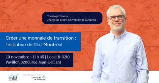 Conférence : créer une monnaie de transition | Initiative de L'ilot Montréal