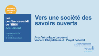 [Conférence midi EBSI]  Vers une société des savoirs ouverts