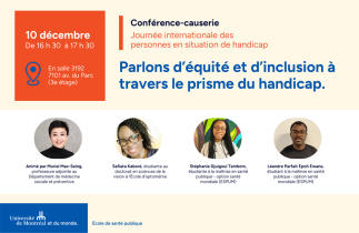 Conférence-causerie: Parlons d’équité et d’inclusion à travers le prisme du handicap