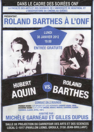 Les soirées ONF : Roland Barthes à l'ONF